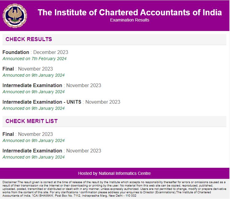 ICAI CA Foundation Result 2024 Live Updates